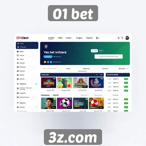 Interface e usabilidade do site 01 bet